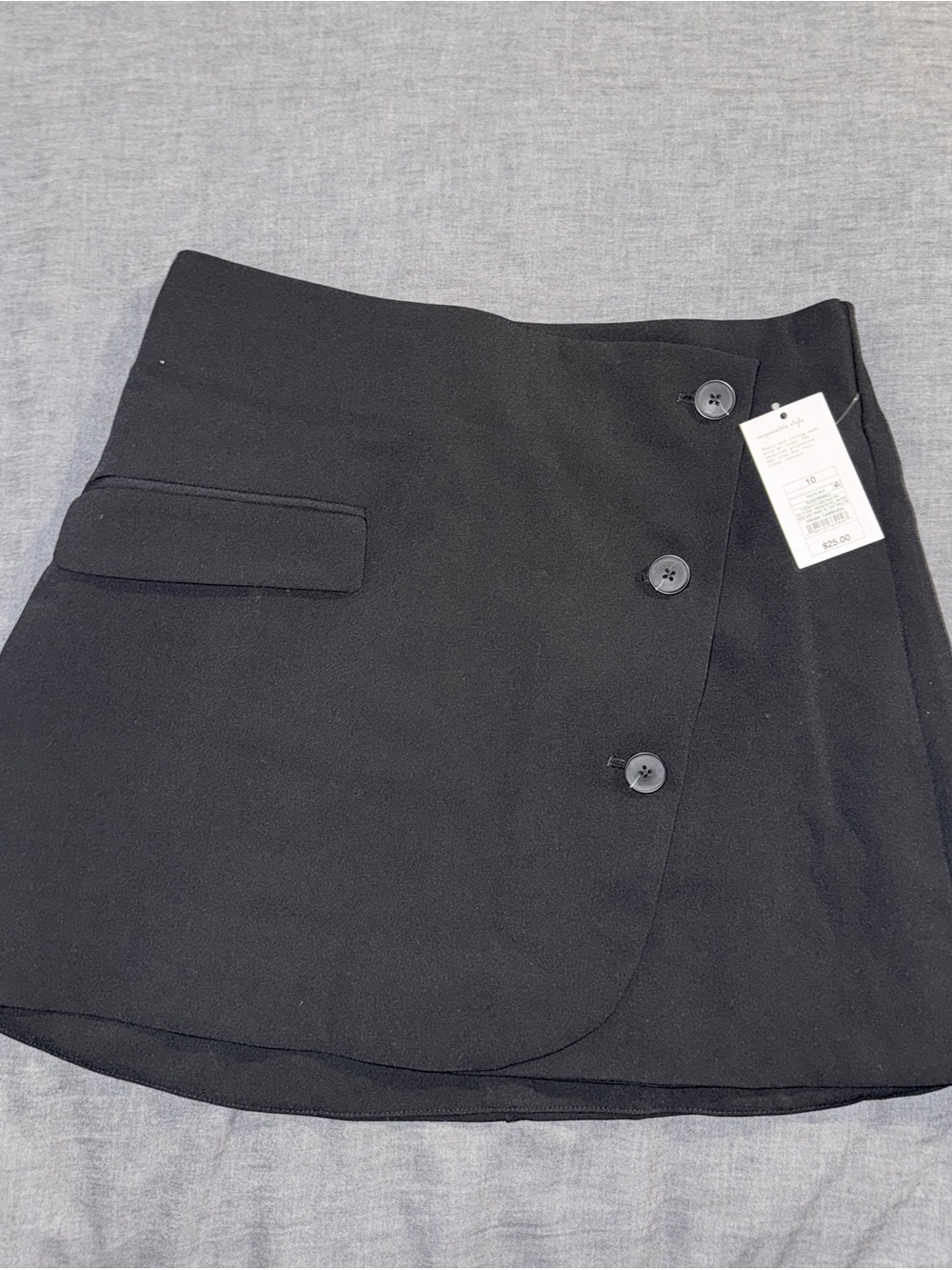 a new day Black Button-Accent Mini Skirt